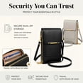 thumbnail image 5 of Touch Screen Crossbody Cell Phone Purse Anti theft Leather Bag Touchscreen Phone Crossbody Bag for Women Daily Travel Trendy Purses Touchscreen Shoulder Bag(Brown), 5 of 6