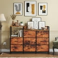 thumbnail image 5 of CONCETTA 8-Drawer Dresser TV Stand for Bedroom with Charging Station, Teen/Adult Fabric Storage with Open Shelves, Rust, 5 of 8