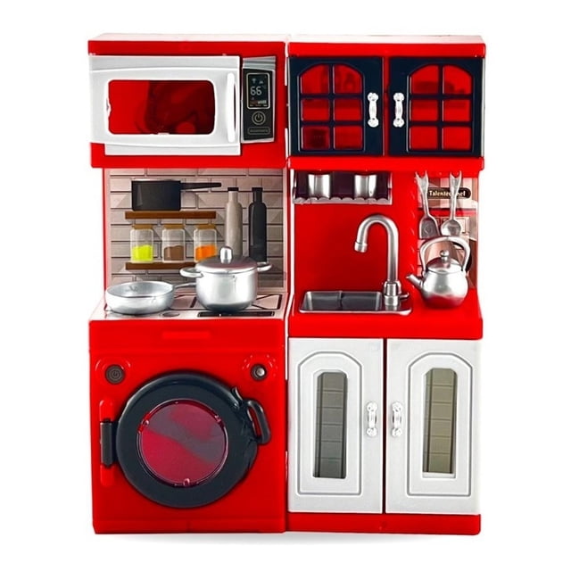 Mini Cocina de Juguete Rm Regalomex con Utensilios de Cocina rojo grande