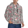 thumbnail image 2 of Kdxio Rose Mix Leopard 3 Print Mens Casual Hooded Collar Drawstring Hoodies Pullover Sweatshirts Casual Long Sleeve Shirts-3X-Large, 2 of 7