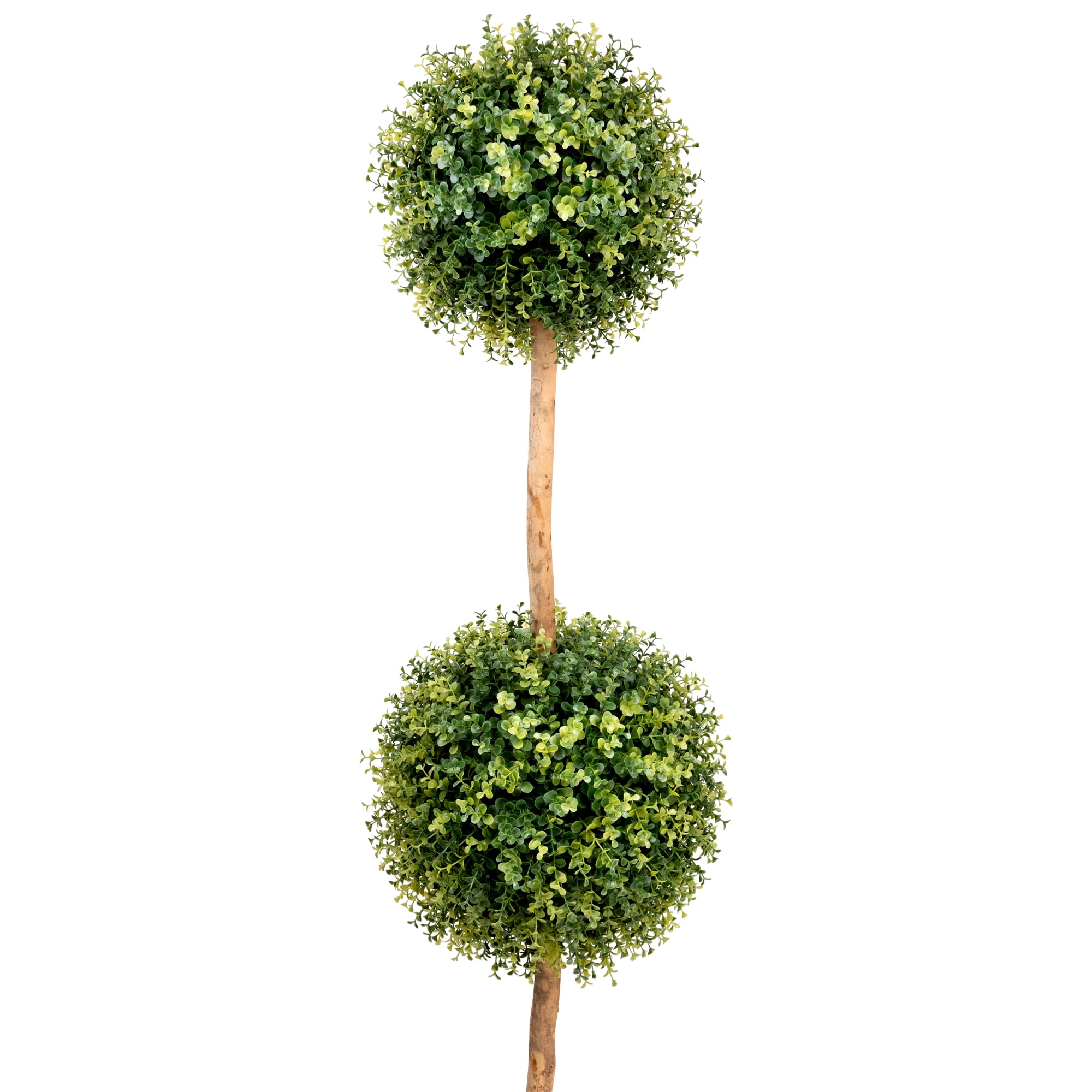 Northlight 4.6’ Unlit Artificial Potted Two-Tone Boxwood Double Ball Topiary Tree