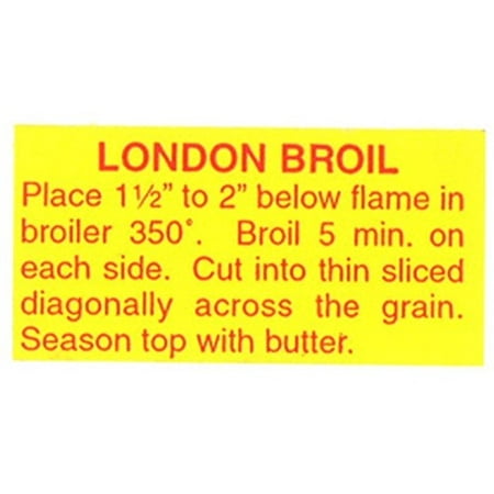 East West Label London Broil Die-Cut Greaseproof Recipe Label Orange | (Best Way To Tenderize London Broil)