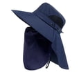 thumbnail image 2 of Men's Wide Brim Sun Hat with Detachable Face & Neck Cover - UPF 50+ Breathable Mesh Outdoor Cap for Fishing, Hiking, Travel Navy One Size, 2 of 3
