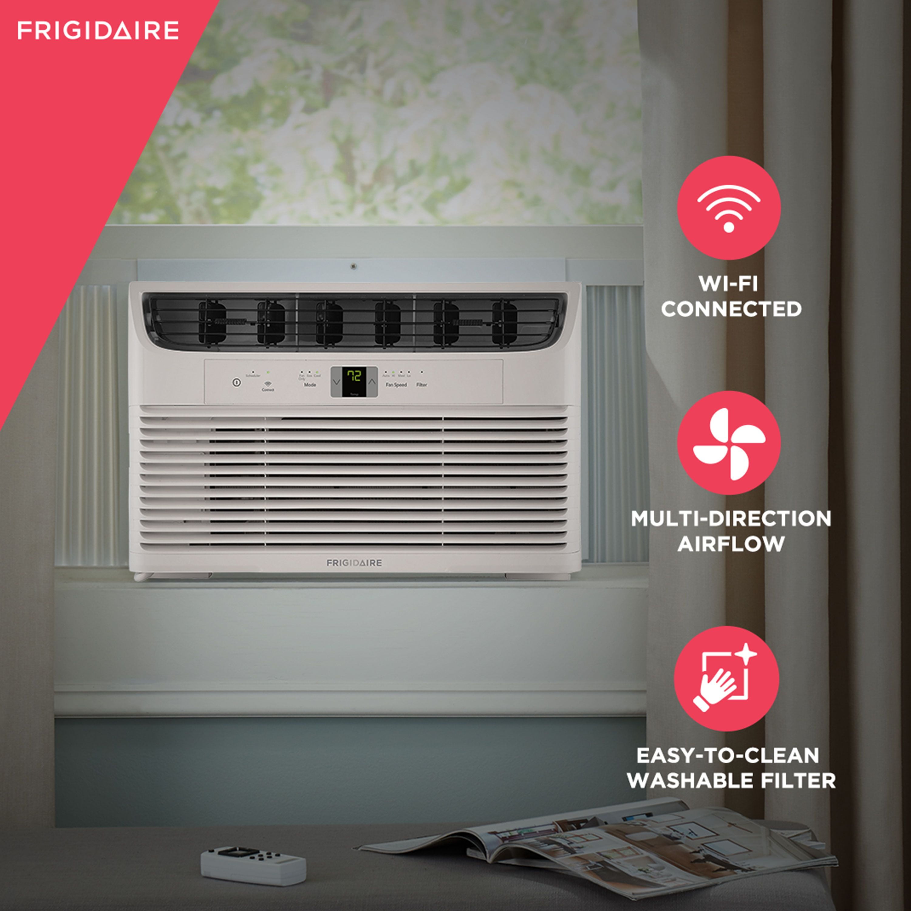 Frigidaire 8 000 BTU 115 Volt Window Air Conditioner with Remote WIFI White FHWW082WCE