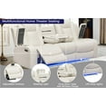 thumbnail image 3 of Hybition PU Leather 3 Pieces Power Reclining Multi-functional Sofa Set - White, 3 of 8