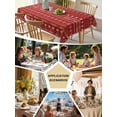 thumbnail image 5 of Christmas, Tablecloth Rectangle Table Cloth 60x120 , Waterproof Tablecloth Outdoor Table Cloth, Boho Red Gold Geometric Stripes Dots Washable Table Cover for Kitchen Dining Party, 5 of 8