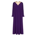 thumbnail image 3 of Raenseen Womens Choir Robe Flared Long Sleeve Ruffled Clergy Dresses Purple M, 3 of 4