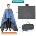 thumbnail image 3 of SUN CUBE Large Waterproof Outdoor Blanket, Fleece Lining, Windproof Stadium Blanket for Sports, Picnic, Park, Portable Camping Blanket, Car, Boat Travel, Machine Washable, 60x80, Navy Blue/Grey, 3 of 7