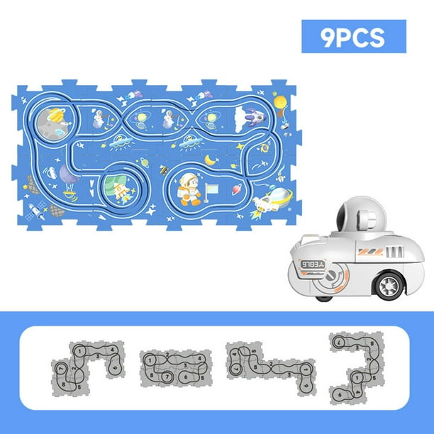 Puzzle Track Car Paly Set CUTICAT rompecabezas de 8 piezas juguete Montessori para niños