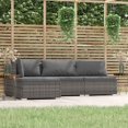 thumbnail image 1 of vidaXL 4 Piece Garden Lounge Set with Cushions Grey Poly Rattan, 1 of 5