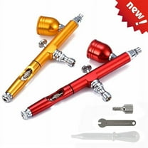 SagaSave Spray Pump Pen Set Airbrush Kit for Paint Craft Aluminum Alloy Red/Golden