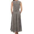 thumbnail image 2 of Sakkas Beverlee Embroidered Button Down Sleeveless Caftan Dress - Grey - S/M, 2 of 5