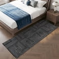 thumbnail image 4 of Hallway Runner Rug 2'x6', Black Boho Kitchen Runner Rugs Non-Slip Carpet Mats, Abstract Geometric Curves Lines Mminimalist Bedside Rugs Runners Washable Floor Carpet for Bathroom Laundry Room, 4 of 8