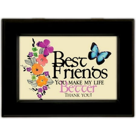 Best Friends Black Cottage Garden Traditional Music Box Plays Thats What Friends Are