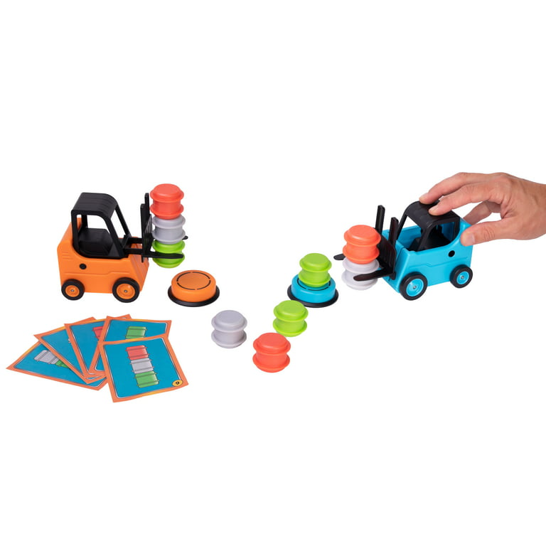 Fat Brain Toys Forklift Frenzy Fast-Paced Barrel Stacking Game 