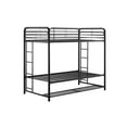 Mainstays Twin over Twin Metal Bunk Bed with Storage Bins, Black