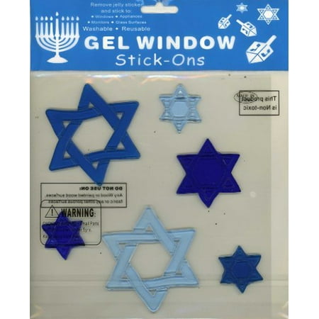 Assorted Star of David Hanukah Gel Window Clings