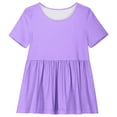 thumbnail image 7 of Girl Workout Clothes Set Size 10-12 Dancewear Ruffle Hem Tops Biker Shorts Set Yoga Athletic Summer Outfits Purple, 12 Y, 7 of 7