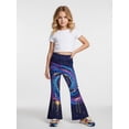 thumbnail image 2 of 9-10Y Girls Colored Flared Pants Digital Print Trousers Slim-Fit Wide Leg Flare for Spring Summer Autumn, 2 of 6