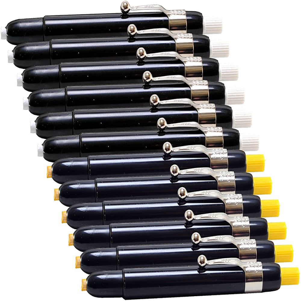 Box of 12 White 12-Pens, Colors: Black, Orange, White, Yellow Orange Listo 1620 Marking Pencils Grease Pencils/China Marking Pencils/Wax Pencils Colors: Black Yellow 