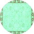 thumbnail image 1 of Ahgly Company Indoor Round Abstract Turquoise Blue Modern Area Rugs, 7' Round, 1 of 4