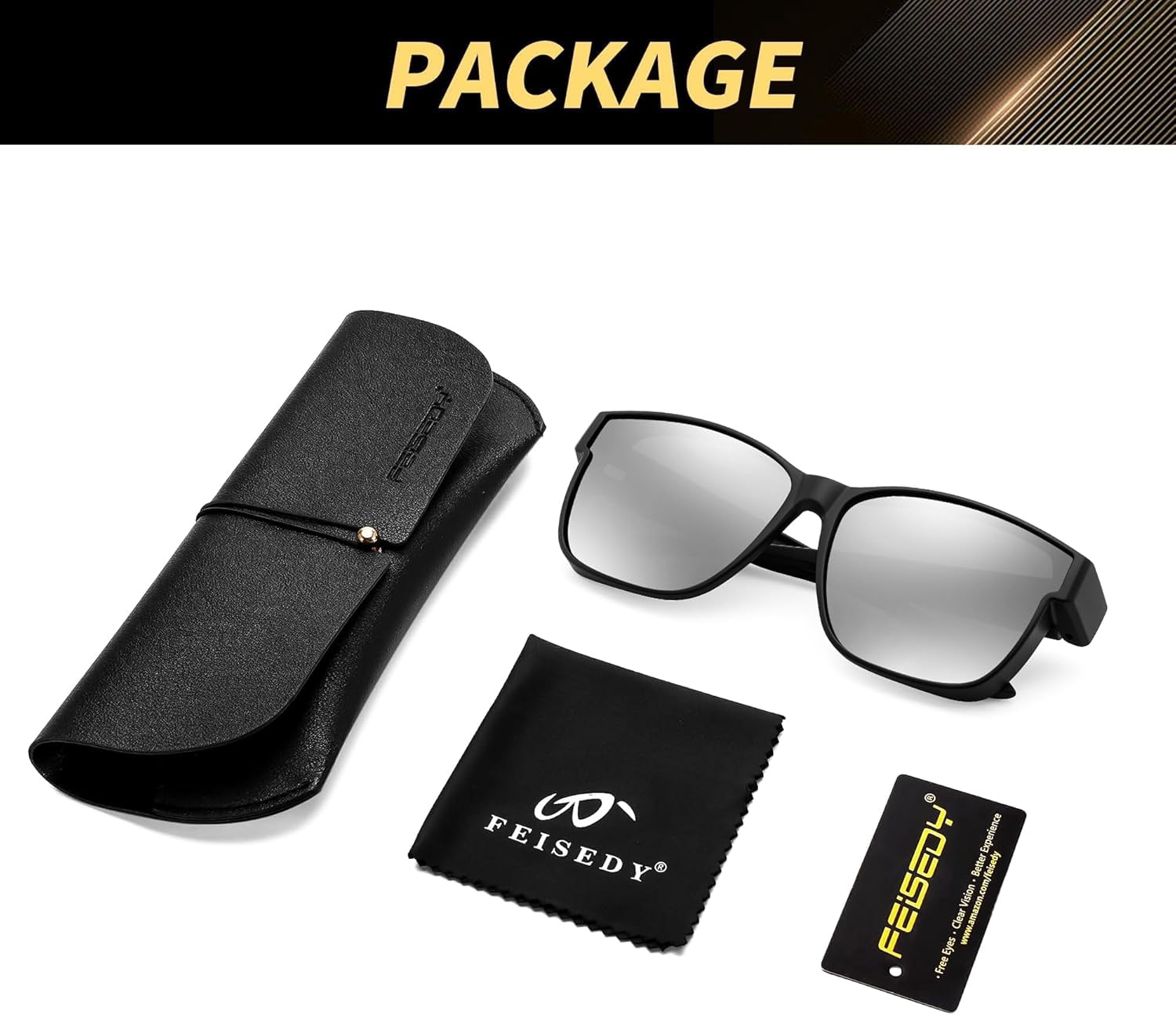 FEISEDY Polarized Sunglasses Fit Over Glasses Women, Fit over Glasses Sunglasses for Driving UV400 Protection B0250