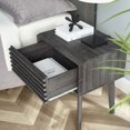 thumbnail image 7 of Nightstand Side End Table, Wood, Dark Grey Gray, Modern Contemporary Urban Design, Bedroom Master Guest Suite Living Room, 7 of 7