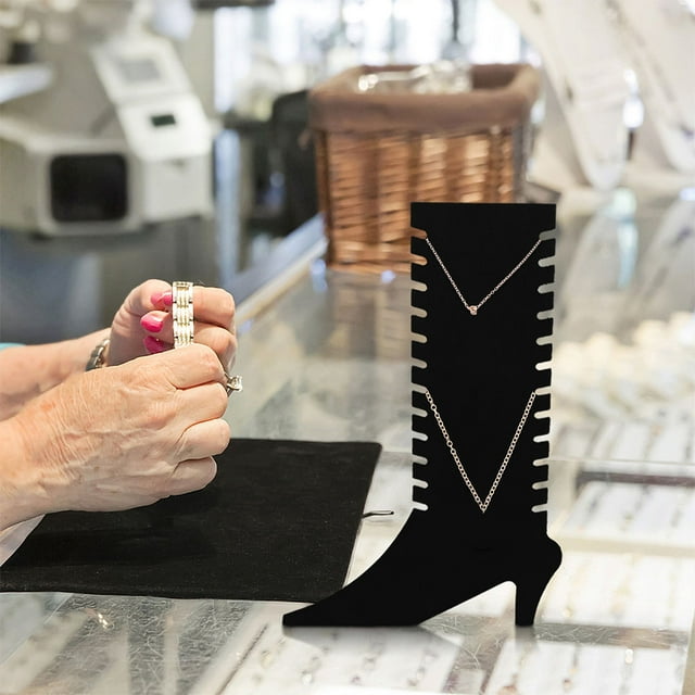 TABLETREANDS 2Ud Organizador De Collares Y Tobilleras Negro Plegable Para Uso En Mostradores Y Tiendas