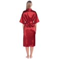 thumbnail image 5 of Monfince Women's Silk Robes Kimono Satin Bathrobe Long Sexy V Neck Sleepwear with Half Sleeve Red US 6-14, 5 of 6