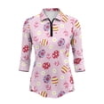 thumbnail image 2 of Uorisanigo Easter Egg Flower Women's Golf Top Size 2XL Versatile Casual Long Sleeve Golf Polo Shirts with 1/4 Zipper Quick Dry Athletic Tops for Workout Sports Comfortable Pullover, 2 of 7