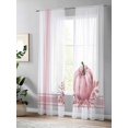 thumbnail image 4 of Sheer Curtains 96 inches Long, Pink Pumpkin Thanksgiving Fall Leaf Vintage Farmhouse Light Filtering Sheer Window Curtains Rod Pocket Voile Drapes for Bedroom Living Room, 52"W x 96"L 2 Panels, 4 of 7