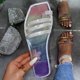 thumbnail image 1 of Moda mujer Rhinestone transparente punta plana gradiente playa zapatos Flip Flop Wmkox8yii  hj789, 1 of 5