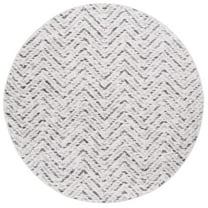 SAFAVIEH Adirondack Altan Striped Area Rug, Ivory/Charcoal, 8' x 8' Round