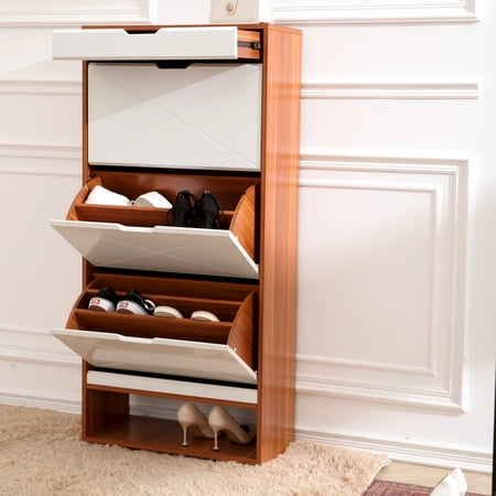 

Traditional large-capacity wooden color matching shoe storage cabinet