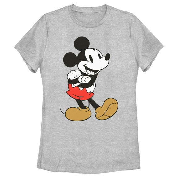 Women's Mickey & Friends Retro Pose Graphic Tee Athletic Heather Large