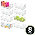 thumbnail image 2 of mDesign Slim Plastic Kitchen Pantry Cabinet Storage Organizer Bin, 8 Pack, Clear, 2 of 8