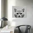 thumbnail image 3 of Nawypu Canvas Print Wall Art Friendly Cat Portrait Animals Wildlife Photography Modern Art Decorative Elements Closeup Relax/Calm Black and White for Living Room, Bedroom, Office -, 3 of 4