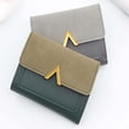 thumbnail image 3 of Lady Money Clip PU Leather Multiple Card Slots Credit Card Bag Money Bags Card Holder Women Purse Short Wallet GREY, 3 of 8