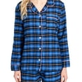thumbnail image 3 of Ashford & Brooks Women's Flannel Plaid Pajamas Long Pj Set - Royal Blue/Black - X-Large, 3 of 5