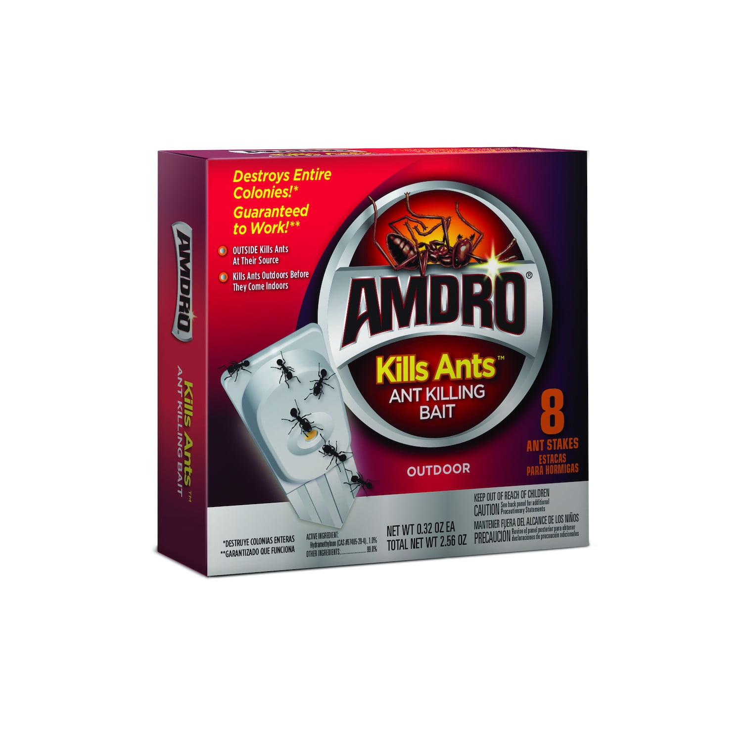 Amdro Ant Killing Ant Bait, For Indoor and Outdoor Use, 8 Stakes