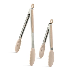 Elements By Thyme & Table Silicone Locking Tongs, 2-Pack Rose