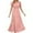 Pink, variant on HJYCHN Women's V-Neck Short Sleeve Casual Dress with Ruffled Detail and Included Necklace for Everyday Spring Wear Pink S