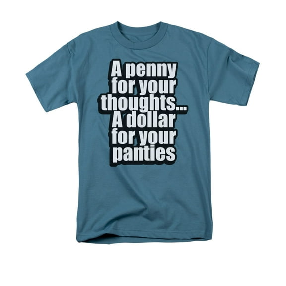 A Penny For Your Thoughts A Dollar For Your Panties Funny Saying Adult T-Shirt