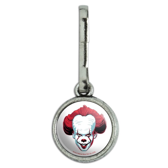 IT Pennywise Come Home Antiqued Charm Clothes Purse Suitcase Backpack Zipper Pull Aid