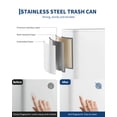 thumbnail image 4 of 3.4/4/4.8 Gallon Trash Can,Rectangular Stainless Steel Waste Bin with Quiet Foot Pedal, Soft-Close Lid & Removable Bucket, Trash Bin Garbage Can for Office, Small Kitchen, Home, 4 of 8