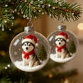 thumbnail image 6 of 3.15in Christmas Crystal Ball Ornament, Transparent Plastic Small Animal Pendant with Santa Hat, Sparkle Mini Winter Scene Decor for Christmas Tree, Holiday Gift for Family Friends Home Decoration, 6 of 6