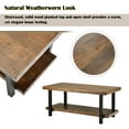 thumbnail image 5 of Rectangle Rustic Natural Coffee Table with Open Shelf Mid-Century Coffee Table with Wood Top for Living Room, Metal Frame Metal Legs Rustic Coffee Table Easy Assembly, 5 of 7