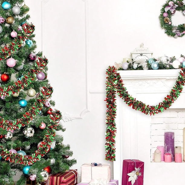 Cinta navideña Lisbinx, tira decorativa de lana para colgar, ideal para decorar el árbol de Navidad, interior y exterior, 4 metros, ideal para fiestas y paredes.