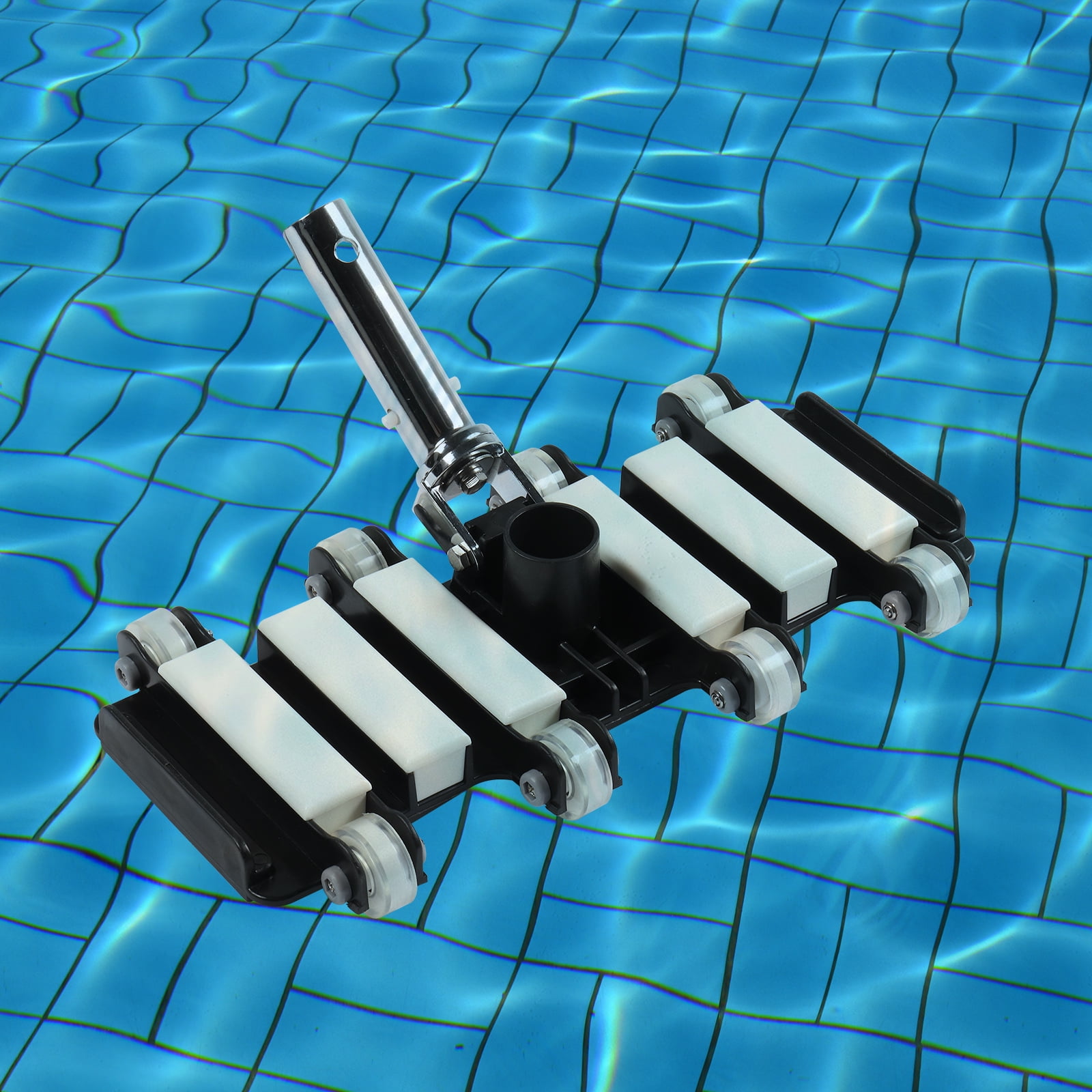 Ktaxon Swimming Pool Vacuum Head, Rectangle Pool Vacuum Head with Wheels, Black&White