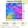 thumbnail image 2 of Colorful Tie Dye Pattern Square Fitted Tablecloth with Elastic Edge,Square Table Cover,Washable Elastic Table Cover for Home Kitchen Party Decor 36"x36", 2 of 6